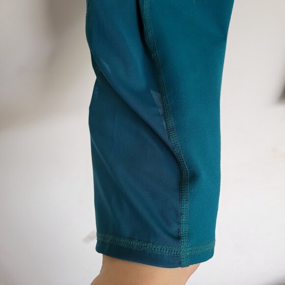 Fabletics Kelly Forest Mesh Powerhold Leggings Teal Green Tights Size Large - Picture 6 of 16